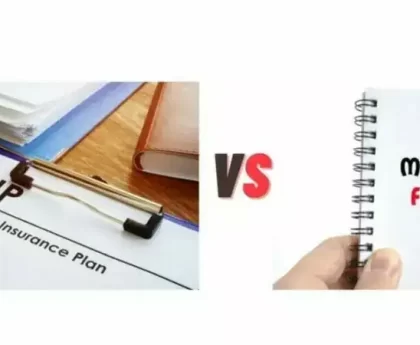 Comparison of "ULIP" and "mutual funds" written on paper, symbolizing an investment options debate.